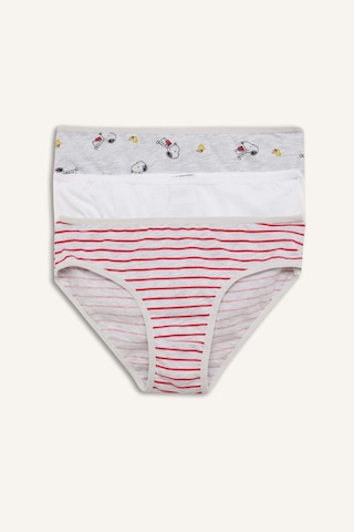 Defacto Snoopy Baskılı Penye 3lü Slip Külot Kız Çocuk H0183a826spwt34 Beyaz-wt34