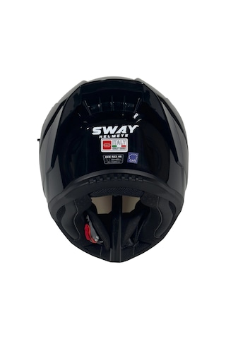 Kask Sway Sw 869 Parlak Black Siyah Camlı Parlak Siyah