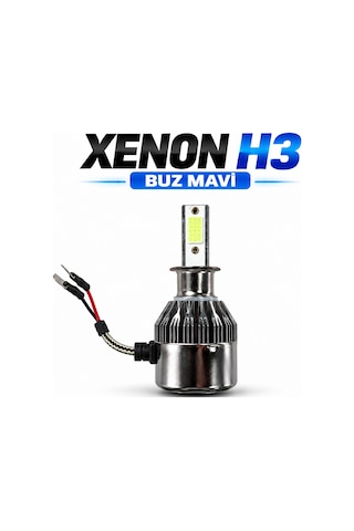 Xenon H3 Buz Mavi Led Far Ampulü 12v 2 Adet Yüksek Aydınlatma Kolay Montaj