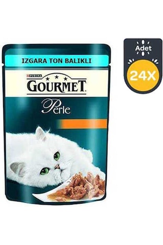 Purina Gourmet Perle Izgara Ton Balıklı Pouch Yetişkin Kedi Yaş Maması 24 x 85 G