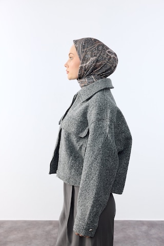 Mirsoy Scarf Zümra Desen Eşarp Antrasit