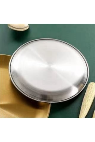 20cm Paslanmaz Çelik Kemik Tükürme Kabı Gümüş Sığ Tepsi Gümüş