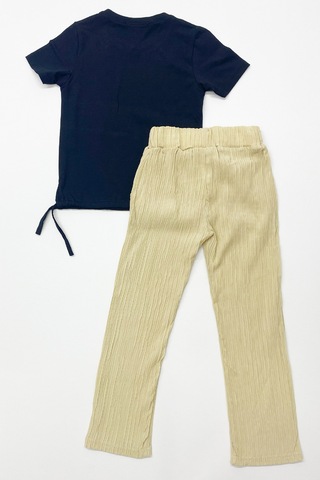 Kız Çocuk Yazlık İkili Takım Çiçek Baskılı E35 Siyah