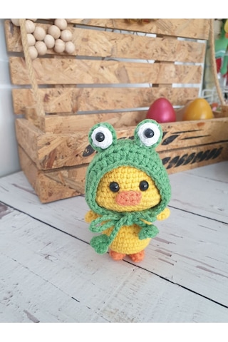 Amigurumi Örgü Oyuncak Sarı Ördek Anahtarlik