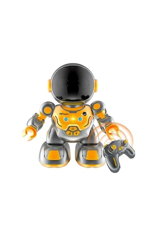 Pasifik Toys Uzaktan Kumandalı Işıklı Ve Müzikli Astronot Robot 1516c Gri - Sarı