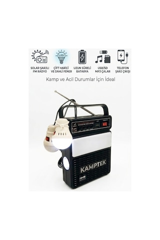 Doğa Güneş Enerjili Radyolu Fonksiyonel Işıklar Fm Bluetooth Sd Kart Usb Solar Lamba