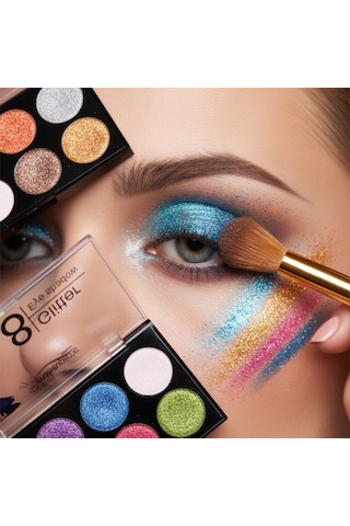 8 Renk Glitter Far Paleti - 2'li Set Diğer