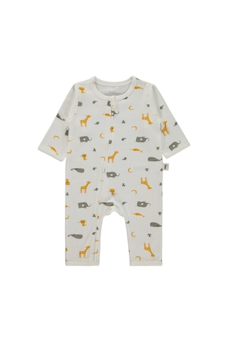 Civil Baby Hayvan Baskılı 3-12 Ay Tulum - Ekru