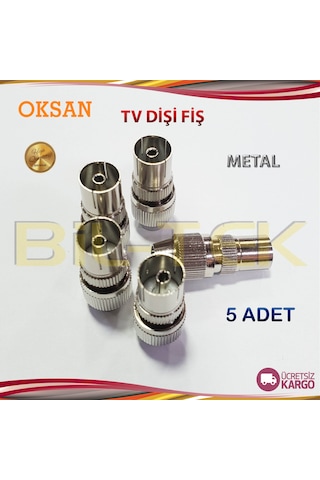 Oksan Metal Tv Dişi Fiş 5 Adet