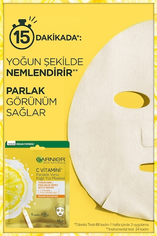 Garnier C Vitamini Parlaklık verici Kağıt Yüz Maskesi 28 Gr
