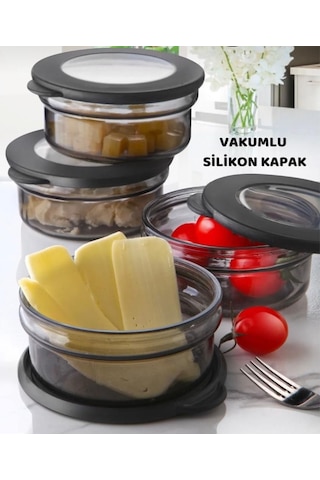 Kapris 4'lü Cam Saklama Kabı Set C508x4 00105