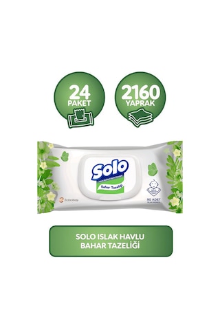 Solo Kapaklı Islak Havlu 24 x 90'lı