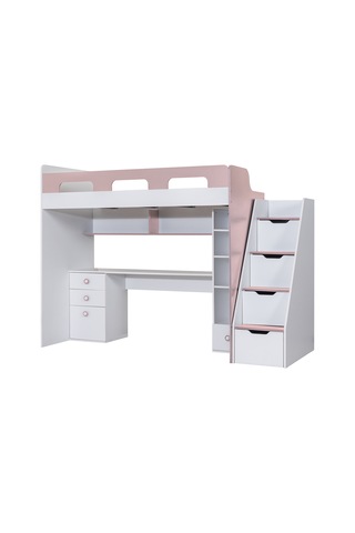Ranza, Troya Ranza Masa Kitaplık - Antrasit 1 Adet Comfort Yatak Pembe- Beyaz 90 x 200 CM