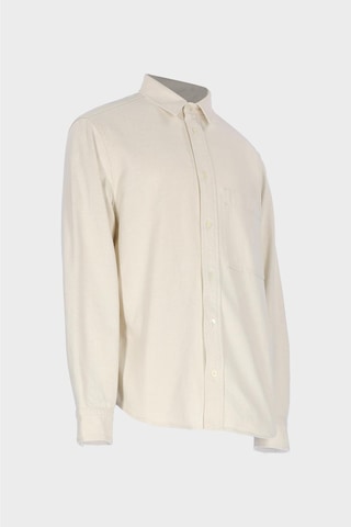 Ekru Regular Fit Patı Düğmeli Jean Gömlek C 4553-107 Ekru