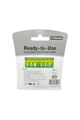 Ortec 1.2v 2700mah Ni-mh Aa Şarj Edilebilir Kalem Pil