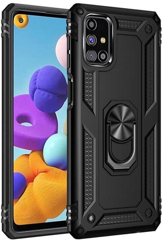 Samsung Uyumlu Galaxy M31S Kılıf Zore Vega Kapak-Siyah