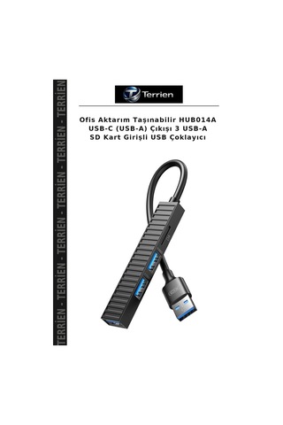 Ofis Aktarım Taşınabilir Hub014a Usb-c Usb-a Çıkışı 3 Usb-a Sd Kart Girişli Usb Çoklayıcı