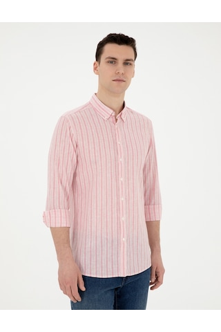 Pierre Cardin Erkek Mercan Gömlek Desenli 50284400-vr186 Mercan