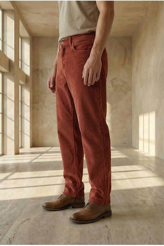 Little Cup Jeans Co Erkek Baggy Fit Rahat Kalıp Kiremit Kadife Pantolon