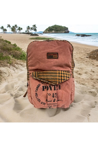 Kaliteli Vintage Tek Gözlü Disayn Sırt Gezi Çantası Kc Harley Bag 5097 Kırmızı