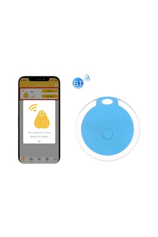 Sones 2 Adet Hyc-05 Yuvarlak Bluetooth Kayıp Önleyici Cihaz Cep Telefonu Anahtarı İki Yönlü Nesne Bulma Alarmı Mavi