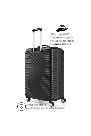 G&d Polo Suitcase Abs Siyah Büyük Boy Valiz 600.01-b