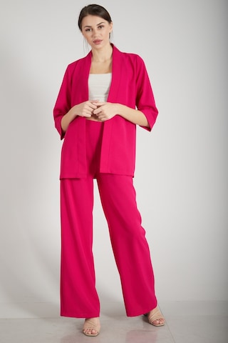 Feminist Fuşya Kimono Pantolon İkili Krep Takım 0106314.12 Fuşya