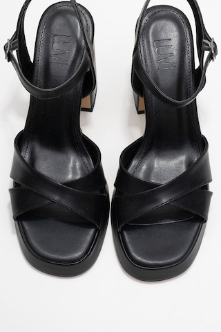 Lello Siyah Cilt Kadın Platform Topuklu Ayakkabı Siyah