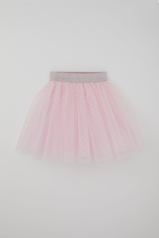 Breeze Kız Çocuk Tütü Etek Kar Tanesi Puantiye Desenli 5-9 Yaş, Pembe