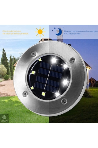 Technojet Solar Güneş Enerjili 8 Ledli Kazıklı Çim Zemin Bahçe Ay (546890323) Çok Renkli
