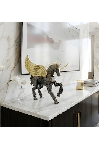 Dekoratif Unicorn Heykelcik "ımperial Stallion" 510x580x500