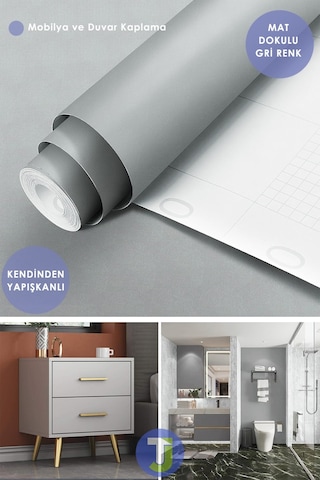 Technojet Kendinden Yapışkanlı Mat Renkli Mutfak Banyo Tezgah Duvar Dolap Ve Masa Kaplama 60cmx300cm 001