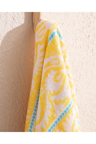 Madame Coco Herbert %100 Pamuk Plaj Havlusu - Turkuaz - 70x150 Cm Hvlu0000000226 Sarı