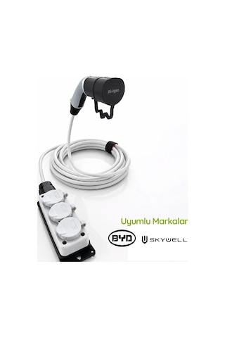 Plugen V2l Adaptör 3 Metre 3'lü Uzatma Prizli - Byd / Skywell Uyumlu Araçtan 220v Priz Çıkışı