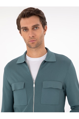 Cacharel Mint Regular Fit Tam Fermuarlı Triko Hırka