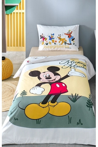 Özdilek Lisanslı Tek Kişilik Çocuk Nev.takımı-mickey Nomadic Sarı Sarı