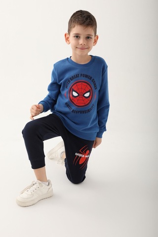 Spider Man D4832-3 Çocuk Saks Mavi Eşofman Takımı