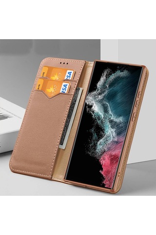 Dux Ducis Samsung Galaxy Uyumlu S23 Plus Mıknatıslı Cüzdanlı Deri Kılıf
