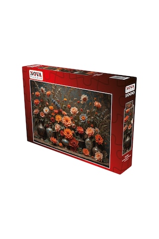 Nova Puzzle 1000 Parça Antik Çiçek Masalı Puzzle - Renkli Çiçekler