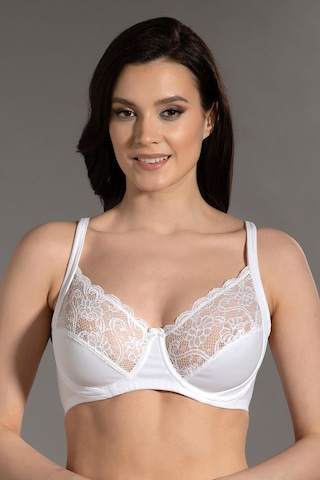 Kompedan Sütyen C Kap Dantel Detaylı Toparlayıcı New Bra 6000-beyaz Beyaz