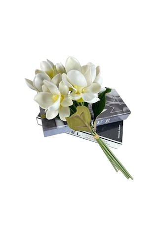 Yapay Çiçek Manolya Letex Eva Magnolia 33Cm Beyaz Krem