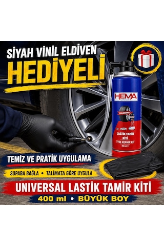 Oto Lastik Tamir Kiti - Universal Büyük Boy 400 Ml