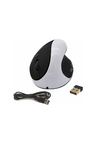 Wezone Kablosuz Dikey Ergonomik Fare - 800/1200/1600 Dpı, Hızlı Tepki, Pc Ve Laptop İçin Şarj Edilebilir Beyaz