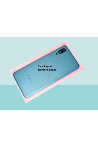 Tkgz - Samsung Galaxy Uyumlu A02 Full Kasa Arka Kapak Batarya Kapağı - Mavi Çok Renkli