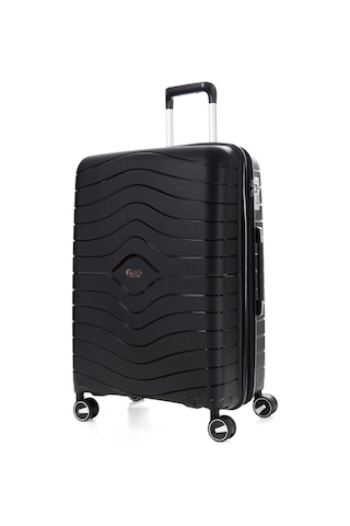 Ççs 5242 Polipropilen Körüklü Orta Boy Valiz-siyah Siyah