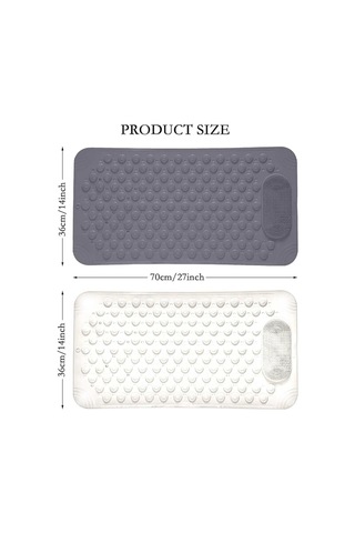 Mainshop Silikon Banyo Paspası Duş Kaydırmazı Vantuzlu Banyo Paspası 36x69,5cm M-162 Beyaz