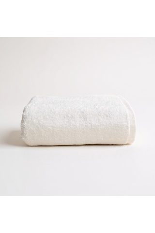 %100 Pamuk Velune Banyo Havlusu Kırık Beyaz 50x85 Otel Serisi Beyaz Ekru