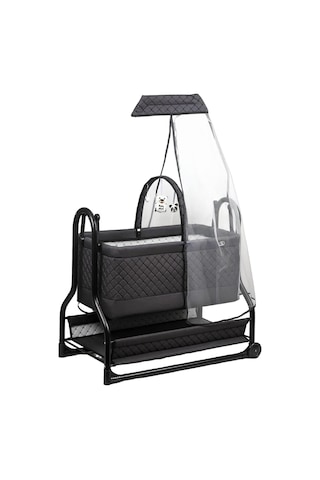 N'pratik Dönenceli Npratik Lüx Bebek Beşiği Nenni Silinebilir Portatif Sallanır Sepet Beşik Hamak Beşik Antrasit