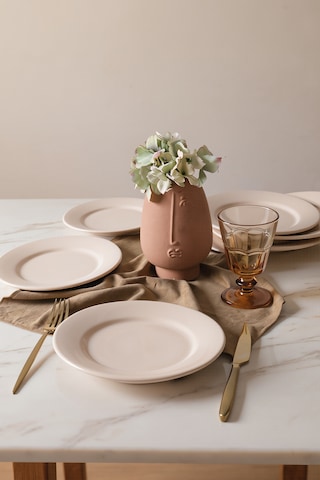 Keramika Krem Linda Pasta Tabağı 21 Cm 6 Adet 030 Krem