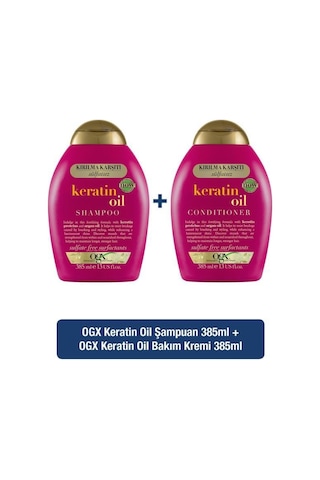 OGX Kırılma Karşıtı Keratin Oil Sülfatsız Şampuan 385 ML + Bakım Kremi